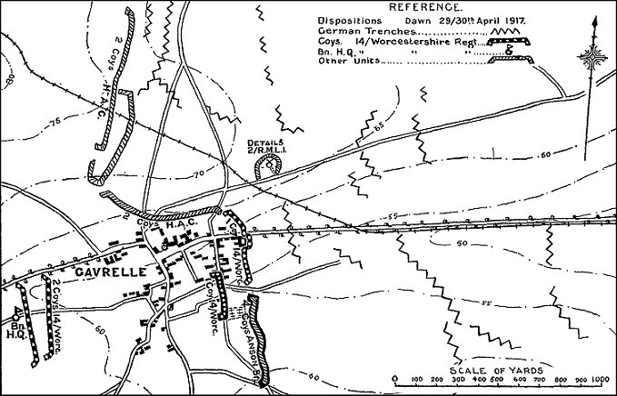 Gavrelle village map April 1917