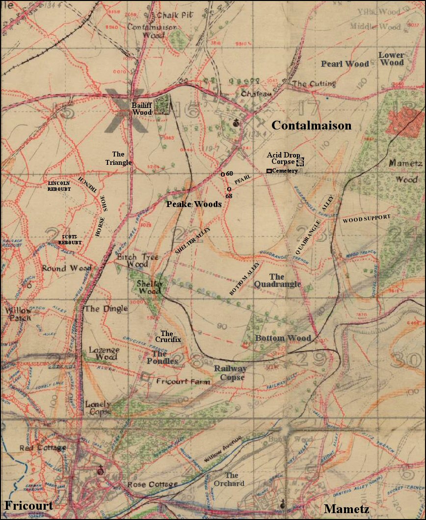 Contalmaison Area Map 1916