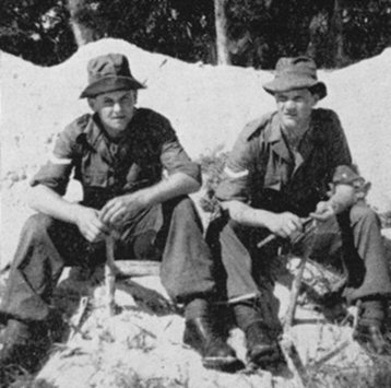 L/Cpl. Holmes and L/Cpl. Taylor on the beach