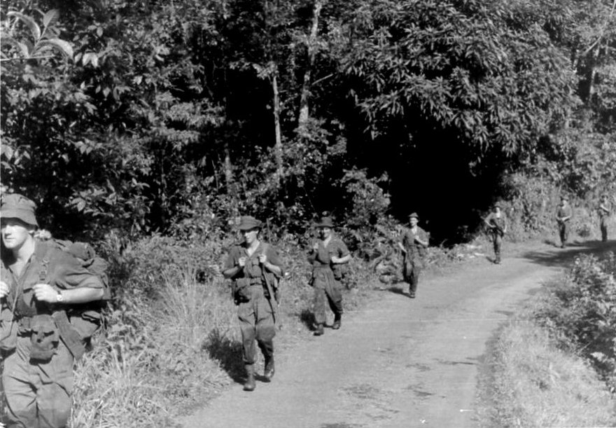 Lieut. Richard Wood (left) leads a patrol