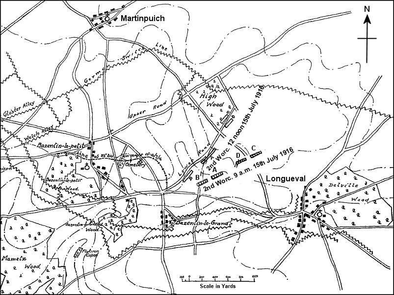 Operations around Bazentin on the 15th July 1916
