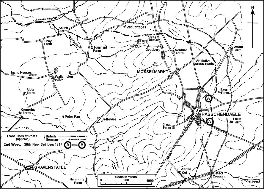 Passchendaele area map 1917