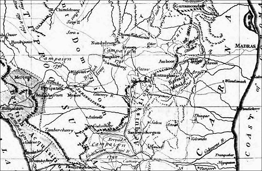 Bangalore area map 1792