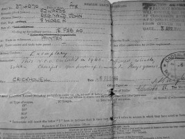 Private R. J. Edwards M.M. release papers