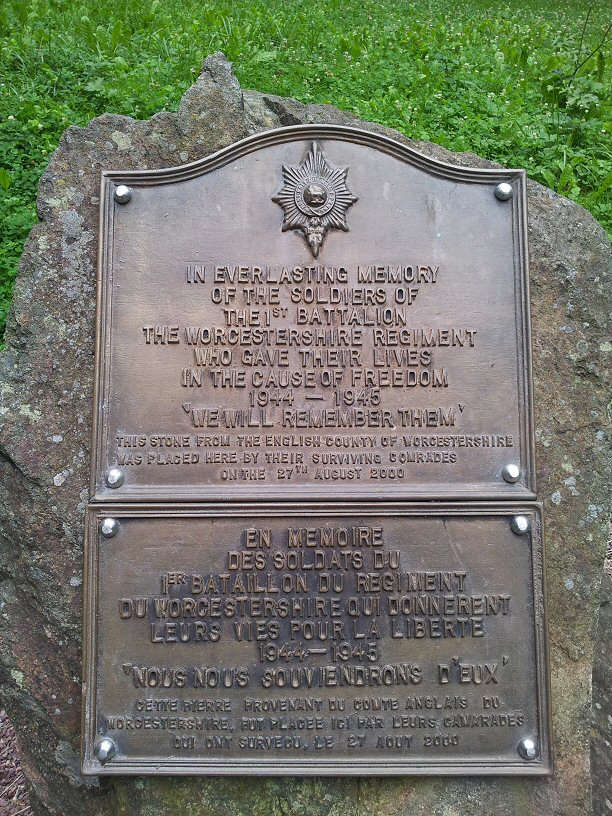 1st Worc. Regt. memorial route Tilly