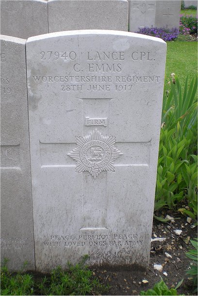 Lance Corporal Charles EMMS (27940) war grave