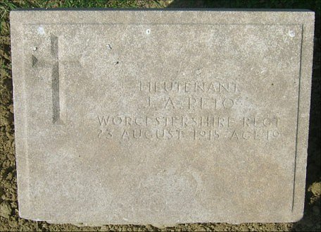 Lieutenant James Archibald PETO war grave