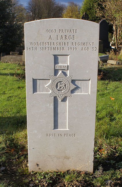 Private Alfred Large (9167) war grave