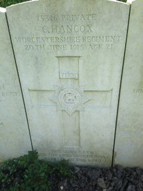 Private Charles Hancox (15316) awr grave