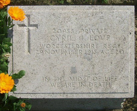 Private Cyril James LOVE (20958) war grave