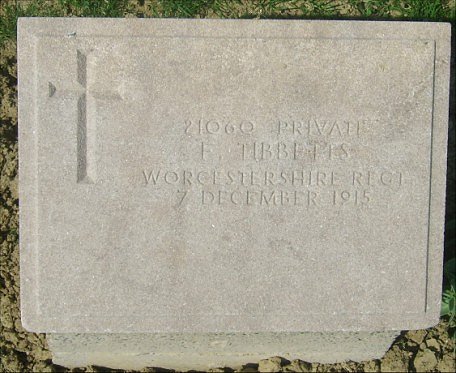Private Fred TIBBETTS (21060) war grave