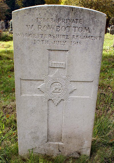 Private Walter Rowbottom (13143) war grave
