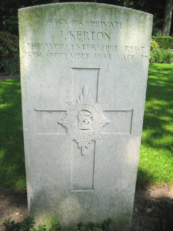 Private J Kerton war grave